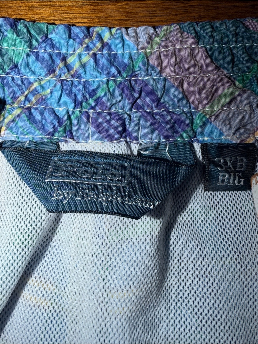 Polo Ralph Lauren Swim Shorts Mens 3XB Big Blue Plaid Trunks Pockets - Picture 3 of 10